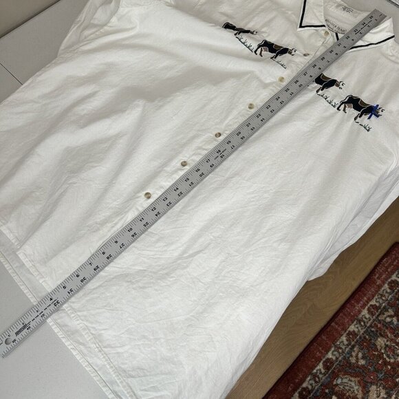 Vintage Jennifer Blair Womens Top 22W White Cow Embroidery Shirt Ranch Country - Picture 12 of 13